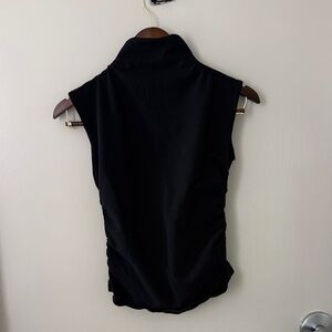 Quince Black High-Neck Sleeveless Blouse